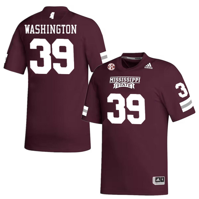 Men #39 Josh Washington Mississippi State Bulldogs College Football Jerseys Stitched-Maroon